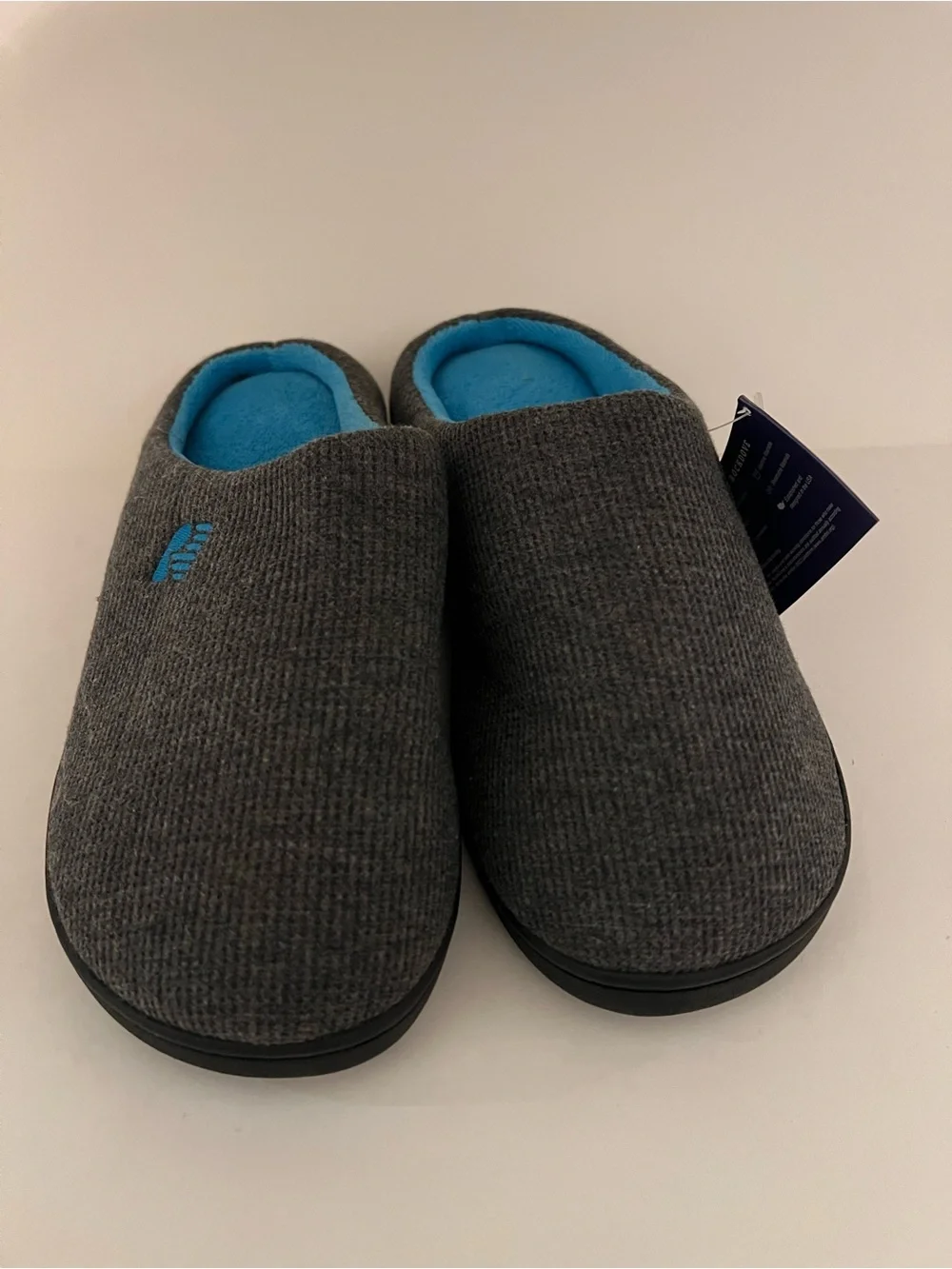 RockDove Men’s Gray Slip-On Comfort Loafers with Blue Lining